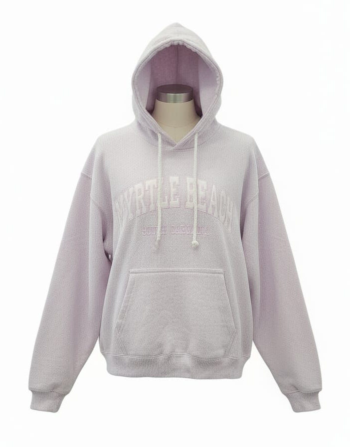 Ice Lavender Embroidery Nantucket Hoodie Sweatshirt