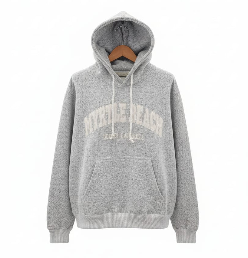 Ice Grey Embroidery Nantucket Hoodie Sweatshirt