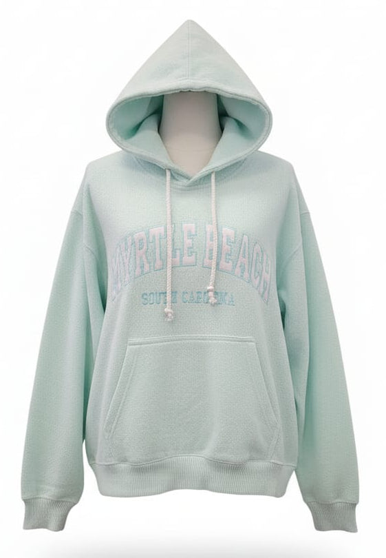 Ice Light Green Embroidery Nantucket Hoodie Sweatshirt