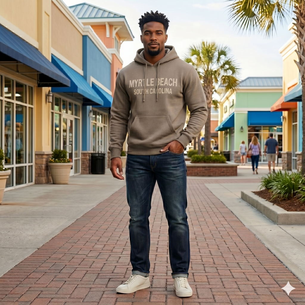 Cinder Pullover Hoodie SweatShirt High Densitty Print Front ,Myrtle Beach