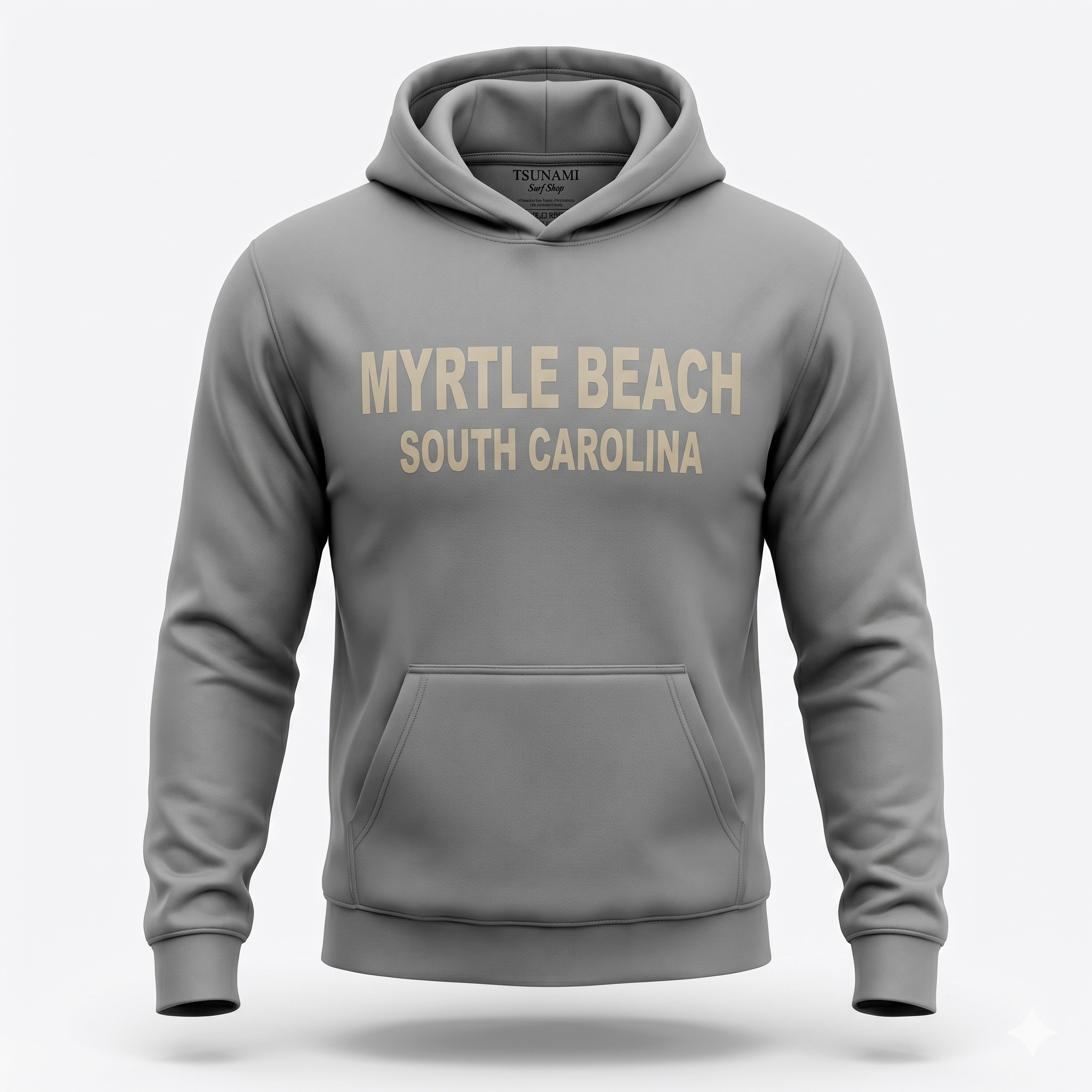 Dark Grey Pullover Hoodie SweatShirt High Densitty Print Front ,Myrtle Beach