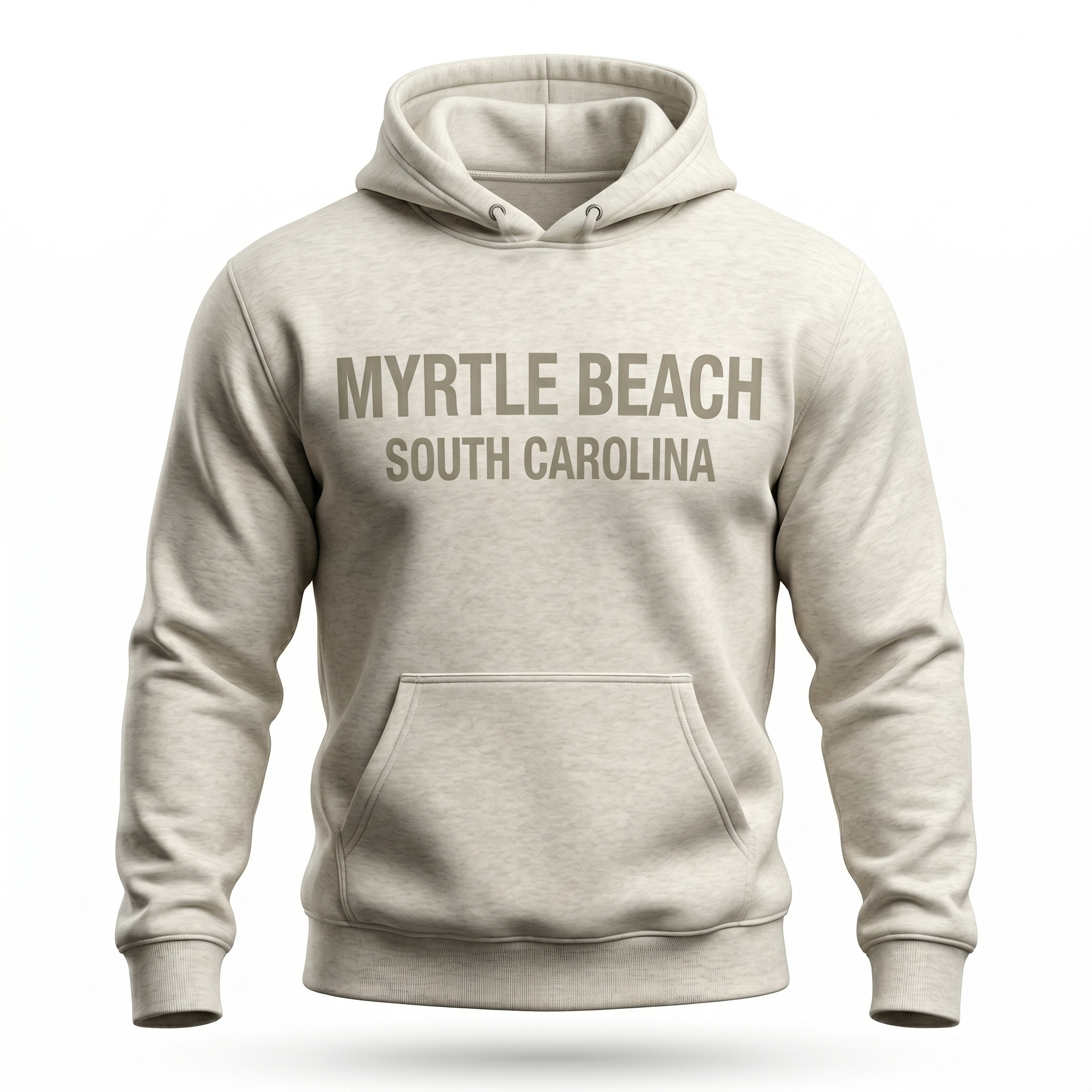 Oatmeal Pullover Hoodie SweatShirt High Densitty Print Front ,Myrtle Beach