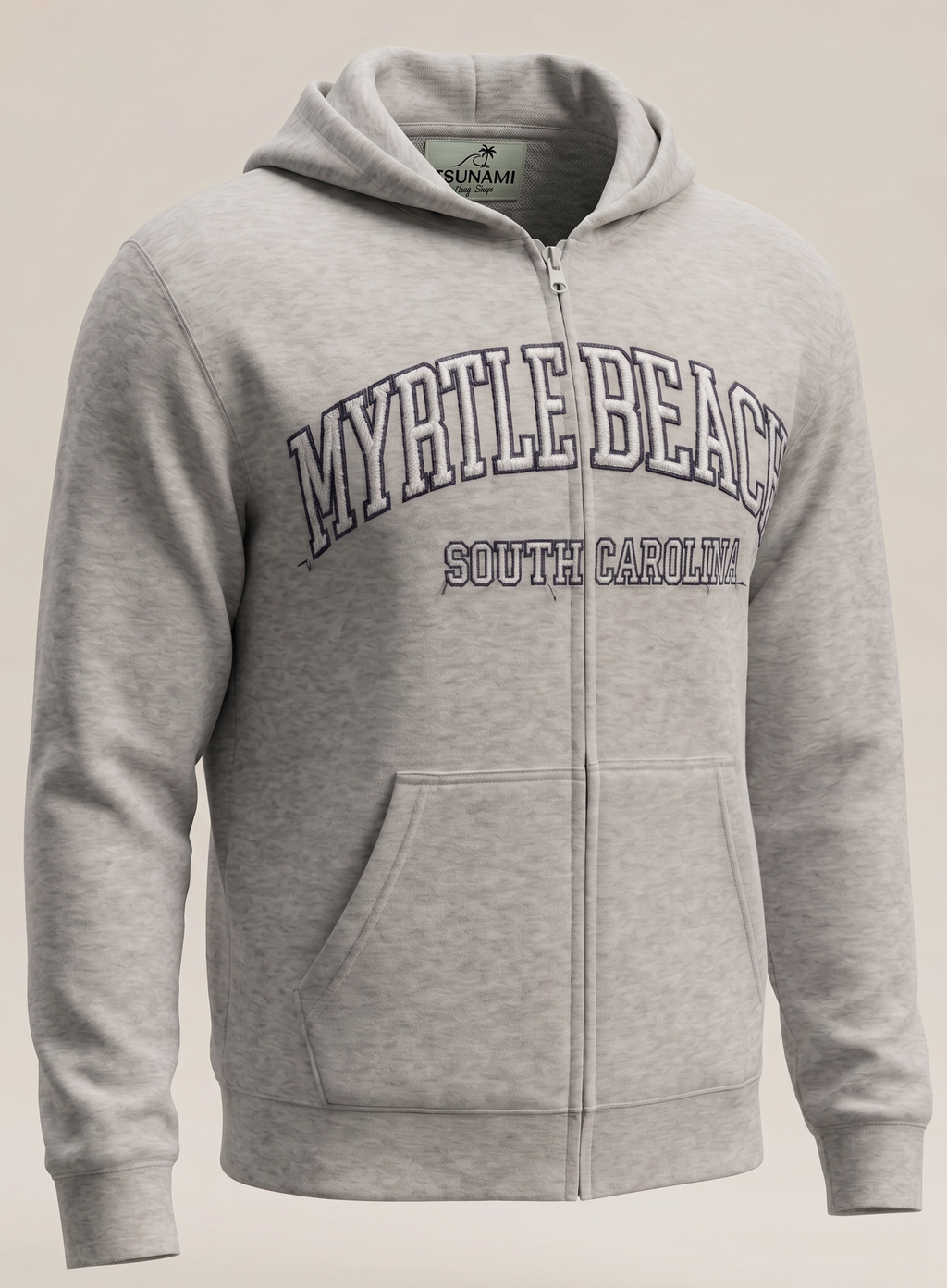 Ash Premium Full Zipper Embroidery Front ,Myrtle Beach