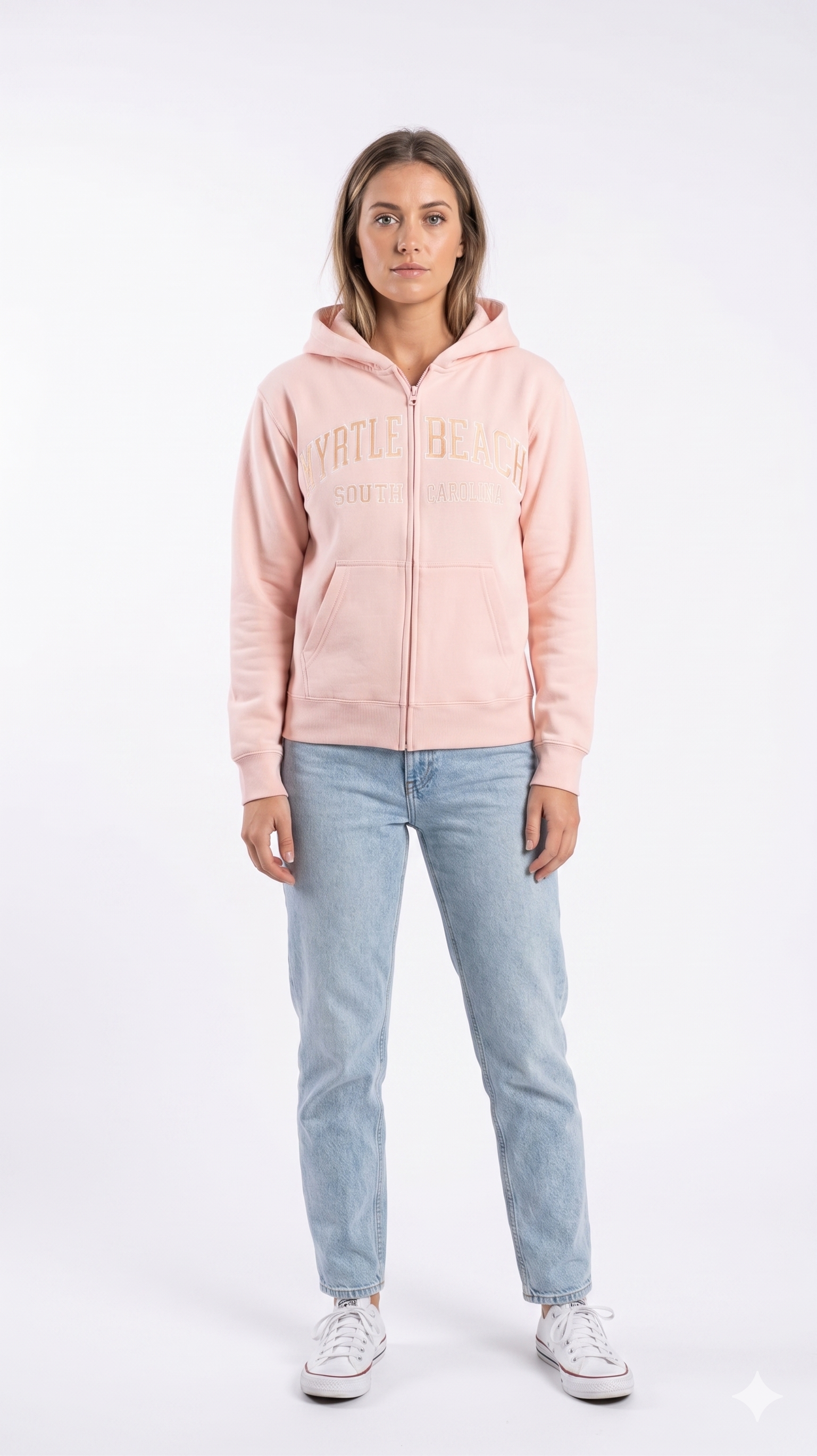 Blush Premium Full Zipper Embroidery Front ,Myrtle Beach
