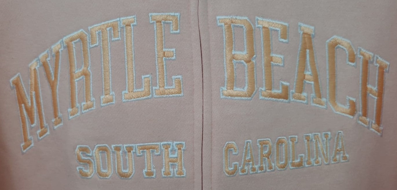 Blush Premium Full Zipper Embroidery Front ,Myrtle Beach