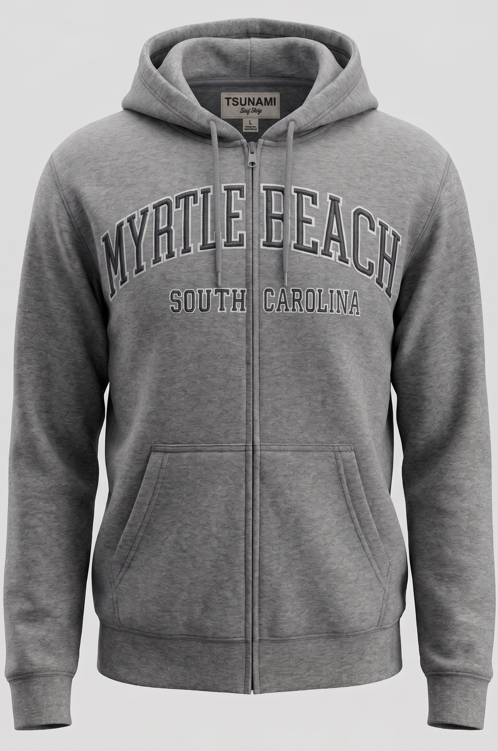 Dark Grey Premium Full Zipper Embroidery Front ,Myrtle Beach