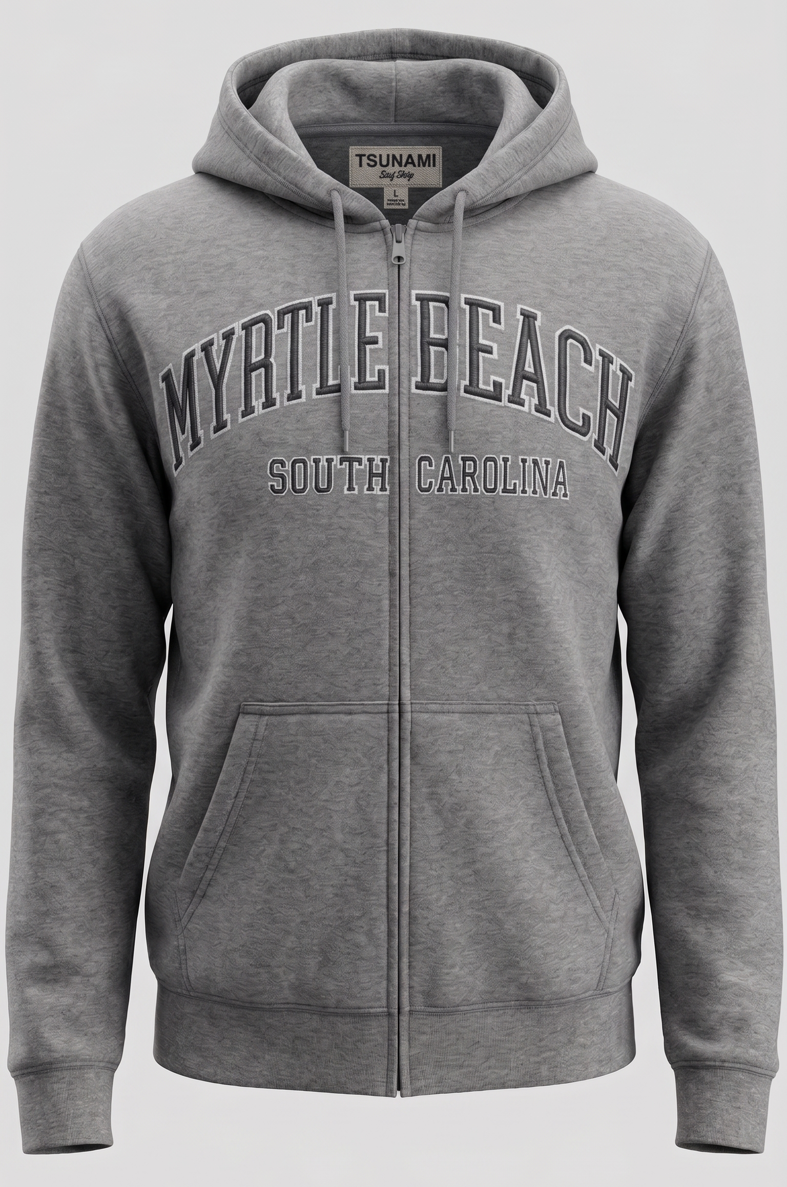 Dark Grey Premium Full Zipper Embroidery Front ,Myrtle Beach