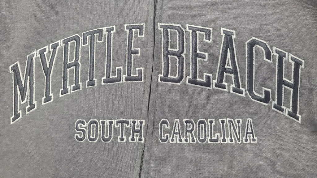 Dark Grey Premium Full Zipper Embroidery Front ,Myrtle Beach