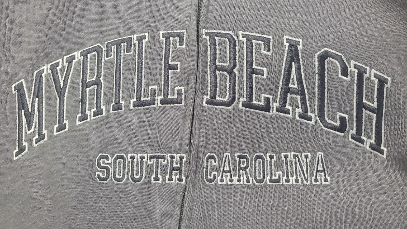 Dark Grey Premium Full Zipper Embroidery Front ,Myrtle Beach