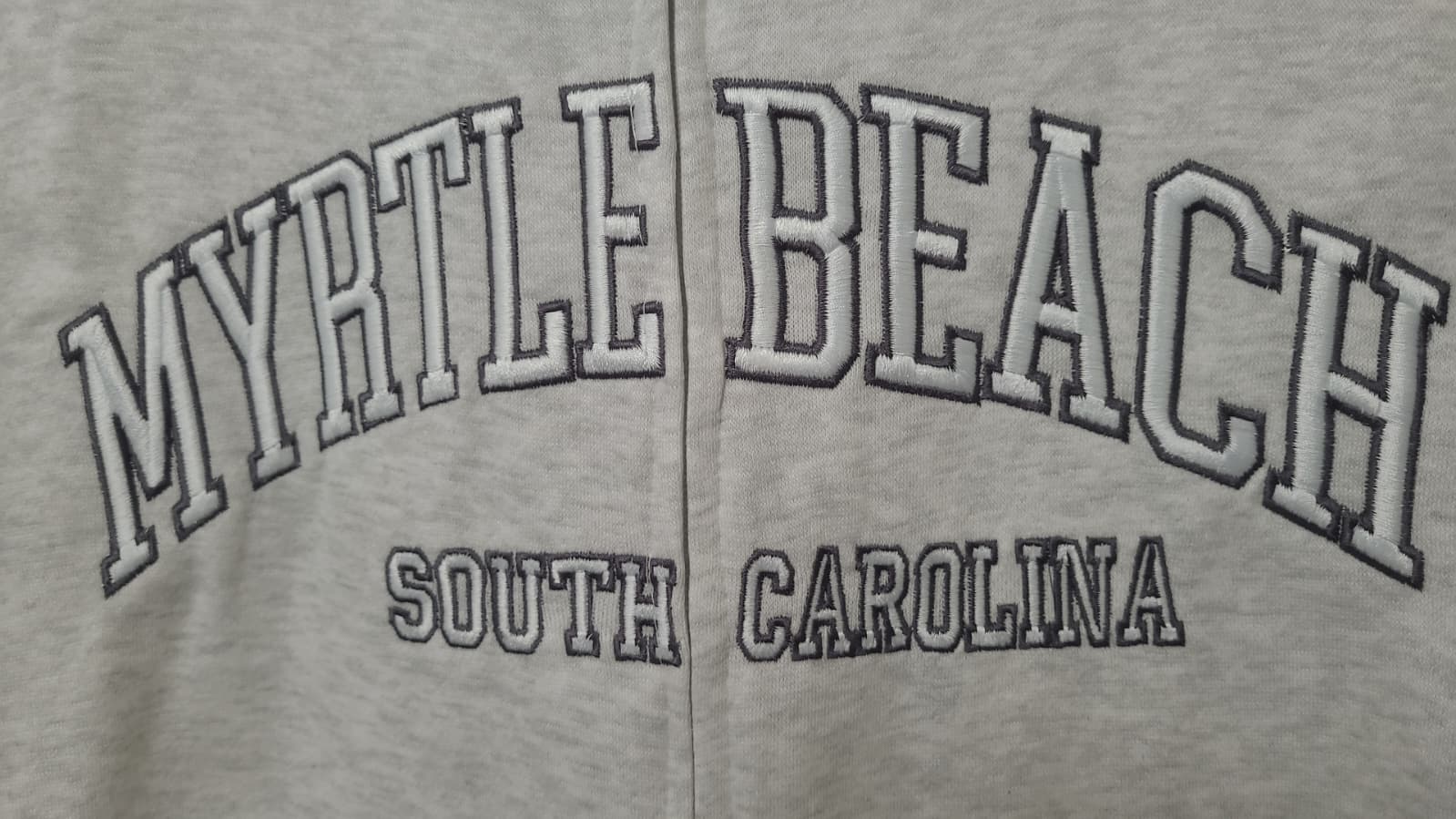 Oatmeal Premium Full Zipper Embroidery Front ,Myrtle Beach