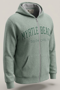 Light Sage Premium Full Zipper Embroidery Front ,Myrtle Beach