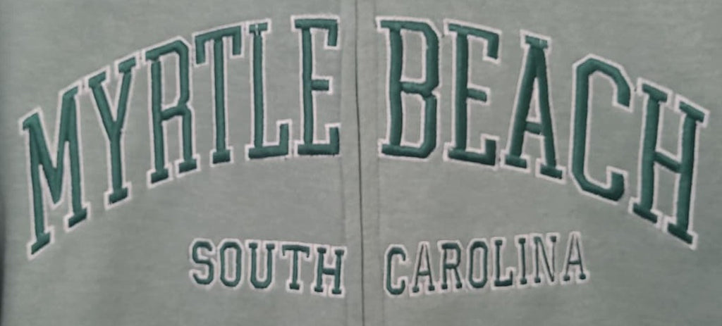 Light Sage Premium Full Zipper Embroidery Front ,Myrtle Beach