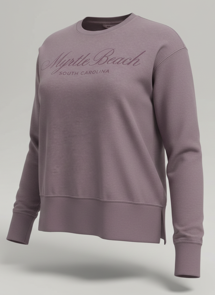 Lilac Scuba Crewneck High Low W/Split SP Front ,Myrtle Beach