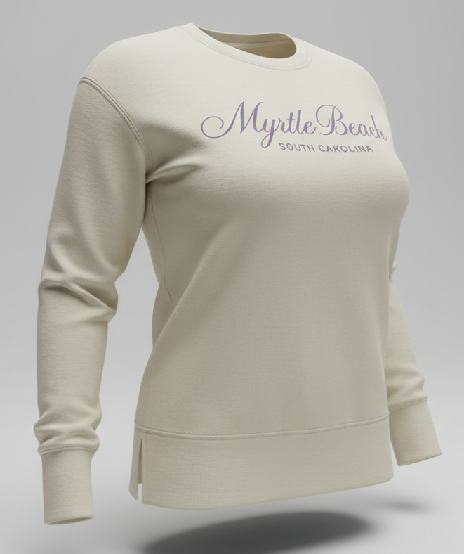 Sand Scuba Crewneck High Low W/Split SP Front ,Myrtle Beach