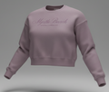 Lilac Scuba Crewneck Crop Top SP Front ,Myrtle Beach