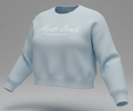 Light Blue Scuba Crewneck Crop Top SP Front ,Myrtle Beach