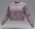 Lilac Scuba Crewneck Crop Top SP Front ,Myrtle Beach