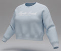 Light Blue Scuba Crewneck Crop Top SP Front ,Myrtle Beach