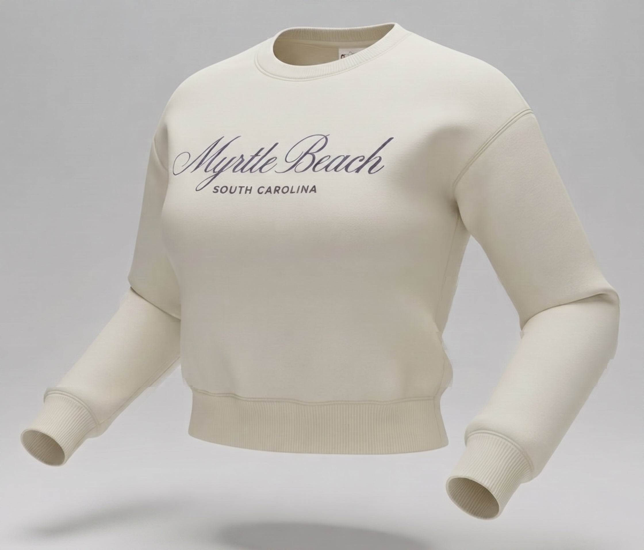Sand Scuba Crewneck Crop Top SP Front ,Myrtle Beach