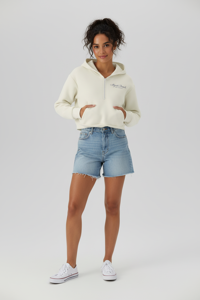 Sand Scuba Hoodie Crop Top Quarter Zip SP FB ,Myrtle Beach