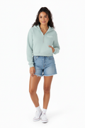 Sage Scuba Hoodie Crop Top Quarter Zip SP FB ,Myrtle Beach