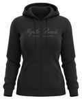 Black Scuba Full Zipper Hoodie Embroidery Front ,Myrtle Beach