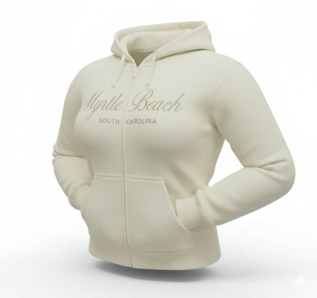 Sand Scuba Full Zipper Hoodie Embroidery Front ,Myrtle Beach