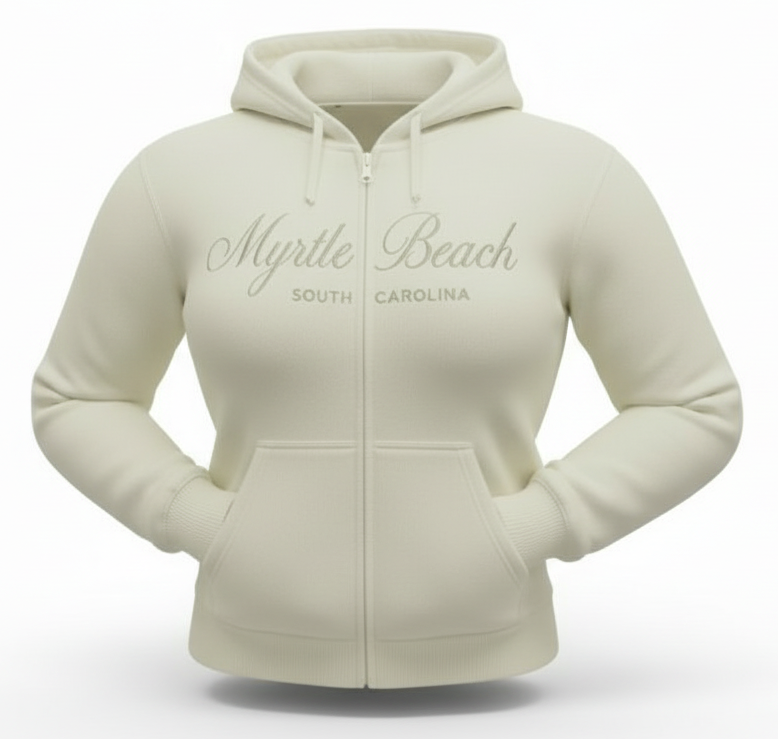 Sand Scuba Full Zipper Hoodie Embroidery Front ,Myrtle Beach
