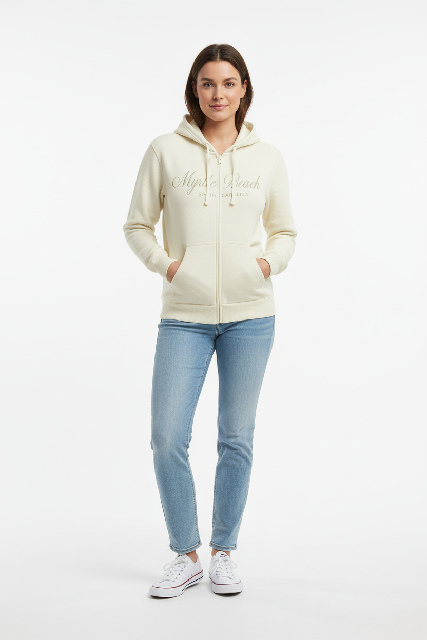 Sand Scuba Full Zipper Hoodie Embroidery Front ,Myrtle Beach