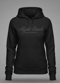 Black Scuba Hoodie Embroidery Tone On Tone Front ,Myrtle Beach