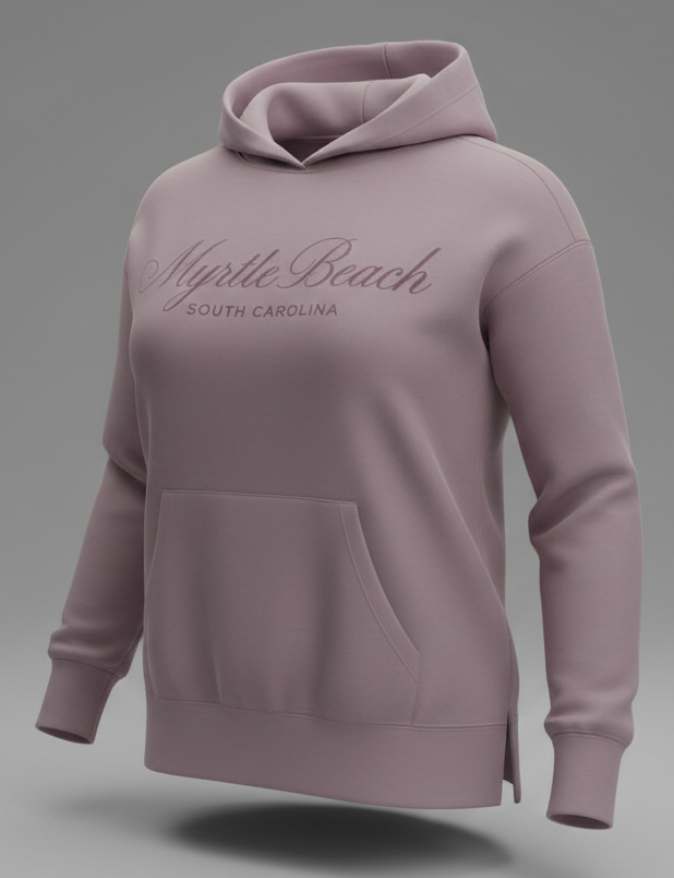 Lilac Scuba Hoodie W/Split SP Front ,Myrtle Beach
