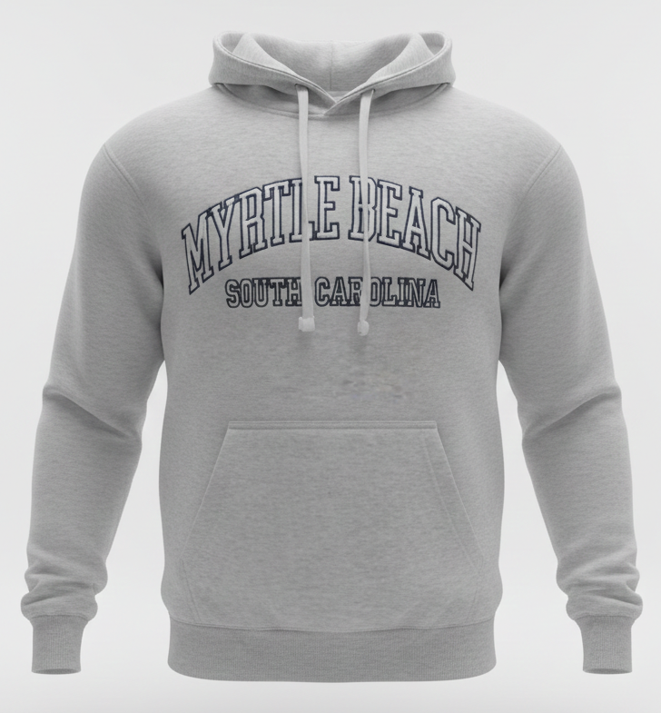 Ash Premium Hoodie Embroidery Front ,Myrtle Beach