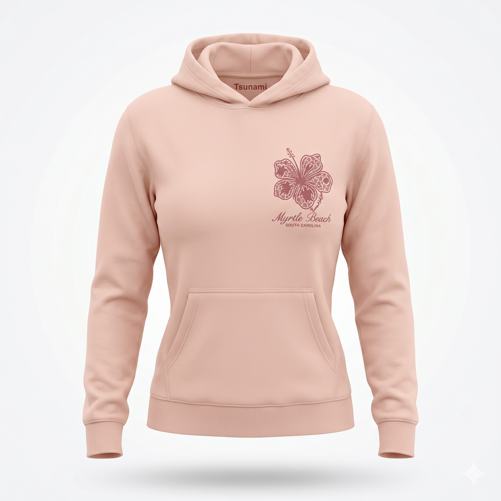 Blush Hoodie Sweatshirt Screen Print FB Multi Color ,Myrtle Beach
