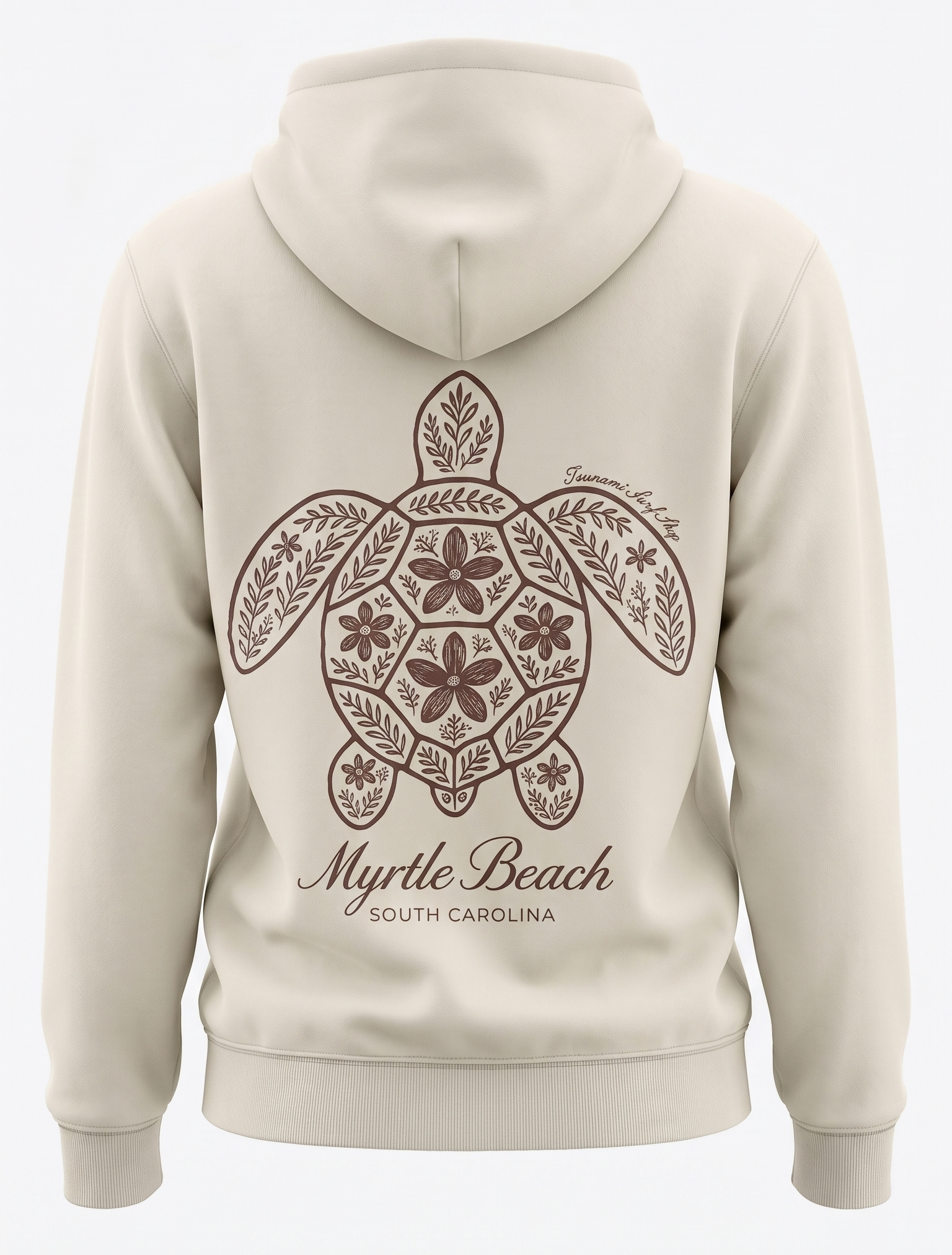 Cream Hoodie Sweatshirt Screen Print FB Multi Color ,Myrtle Beach