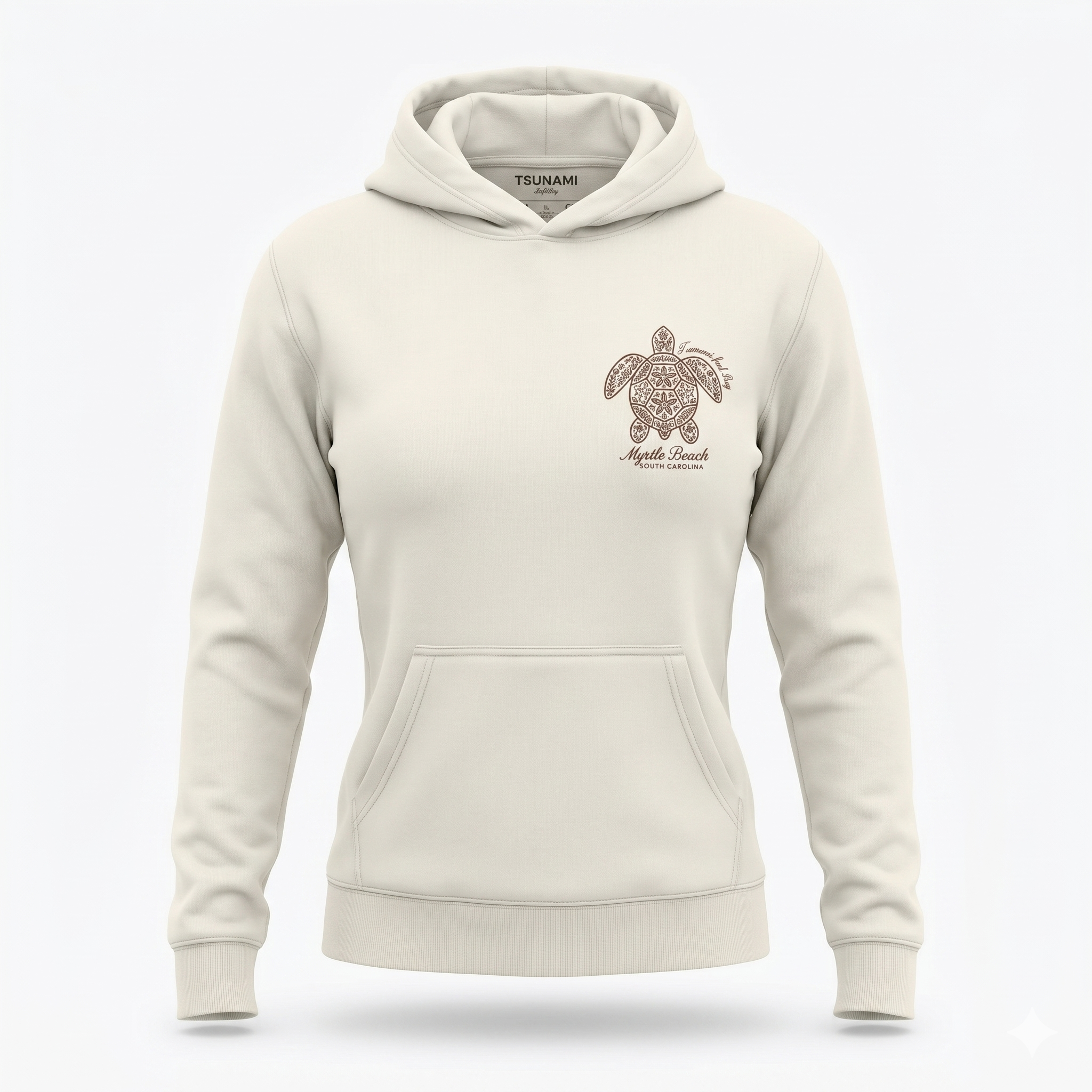 Cream Hoodie Sweatshirt Screen Print FB Multi Color ,Myrtle Beach