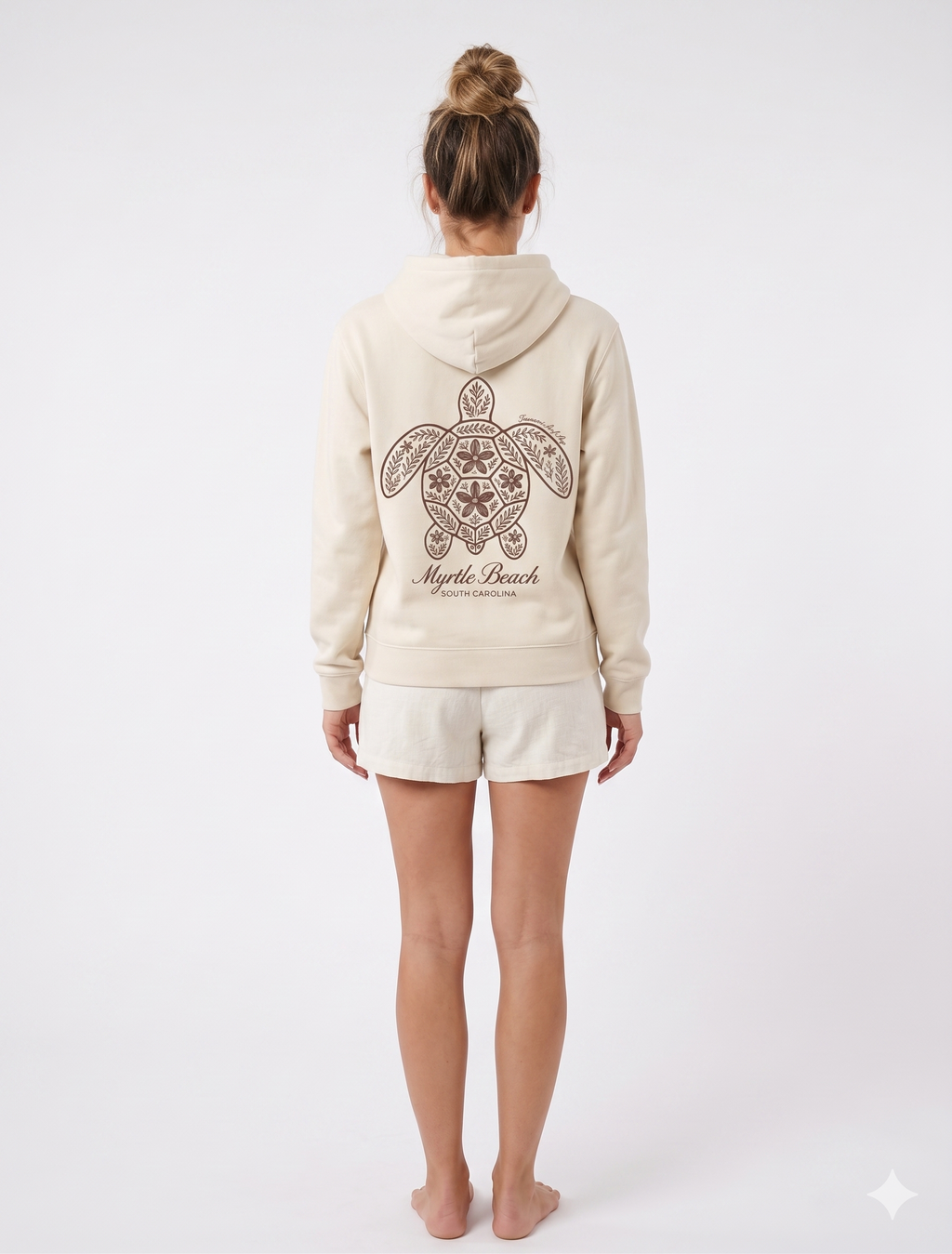 Cream Hoodie Sweatshirt Screen Print FB Multi Color ,Myrtle Beach