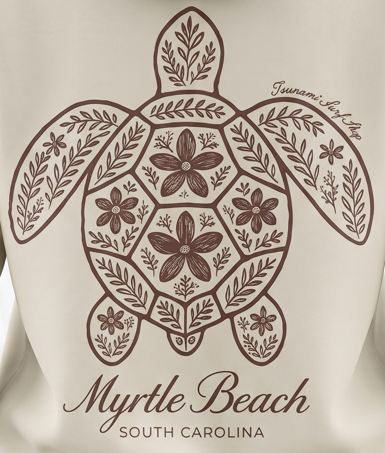 Cream Hoodie Sweatshirt Screen Print FB Multi Color ,Myrtle Beach