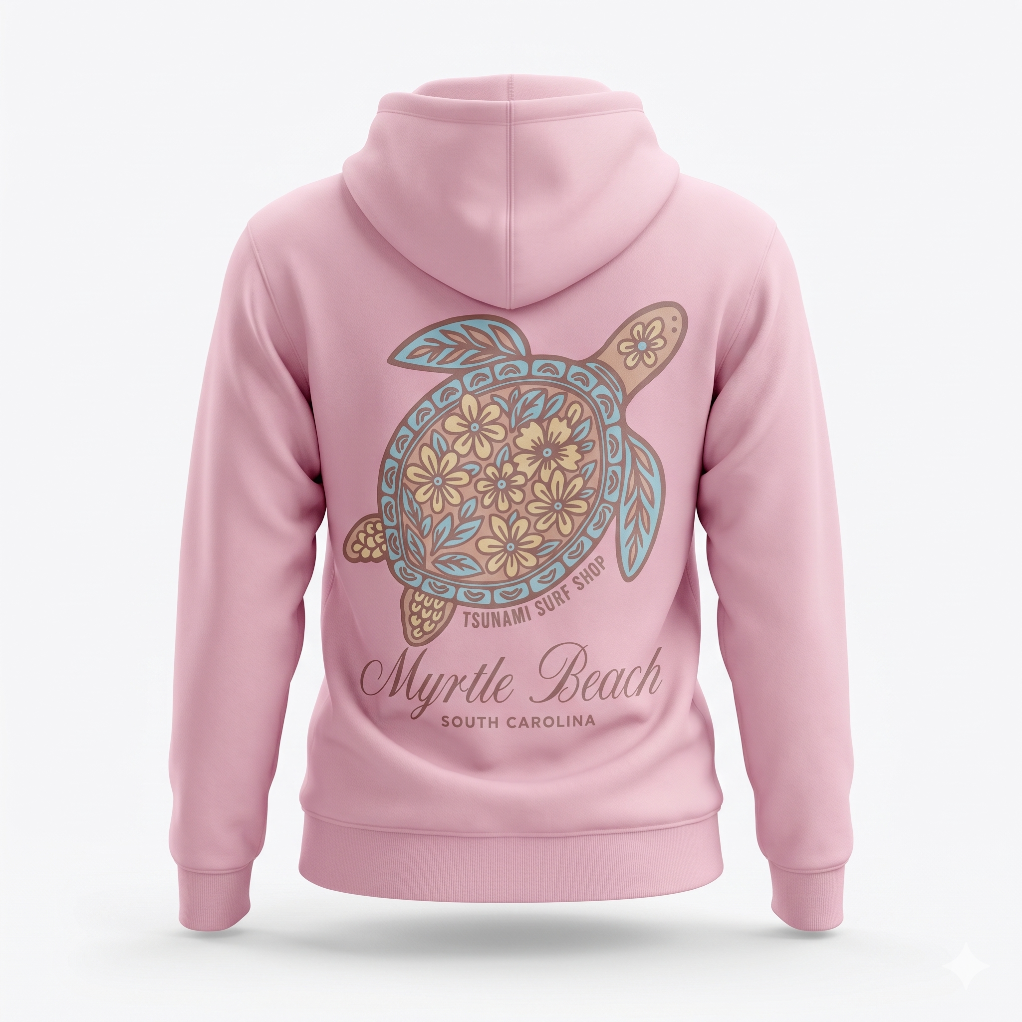 Light Pink Hoodie Sweatshirt Screen Print FB Multi Color ,Myrtle Beach