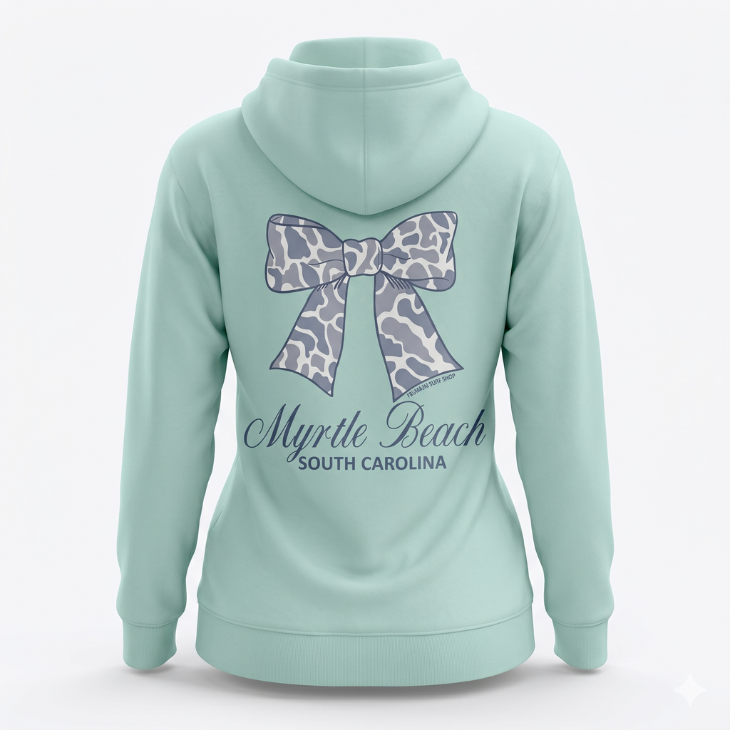 Pastel Green Hoodie Sweatshirt Screen Print FB Multi Color ,Myrtle Beach