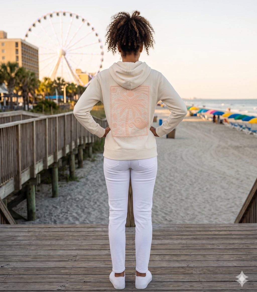 Sand Hoodie Sweatshirt Puff Decal FB ,Myrtle Beach