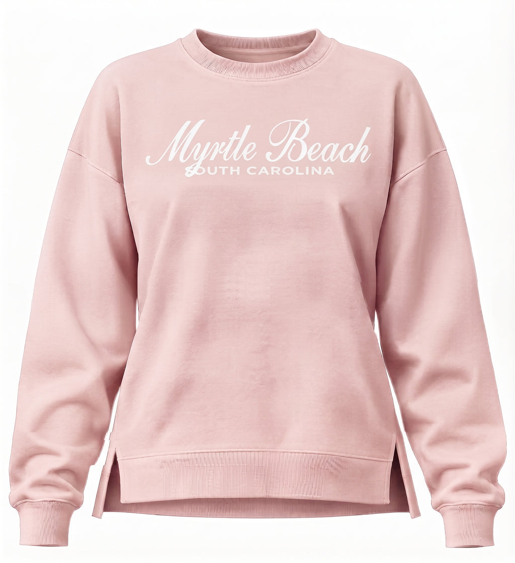 Blush Scuba Crewneck High Low W/Split SP Front ,Myrtle Beach