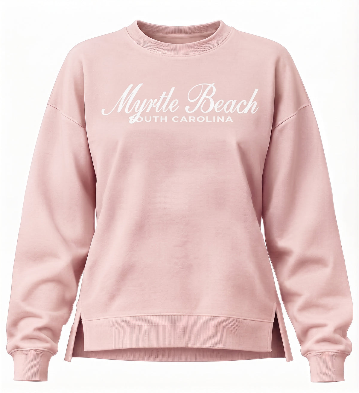 Blush Scuba Crewneck High Low W/Split SP Front ,Myrtle Beach