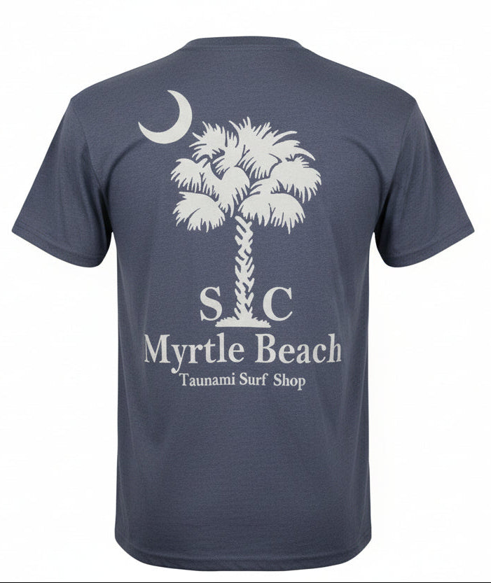 Carbon Grey Printed T-Shirt Myrtle Beach ,Palm