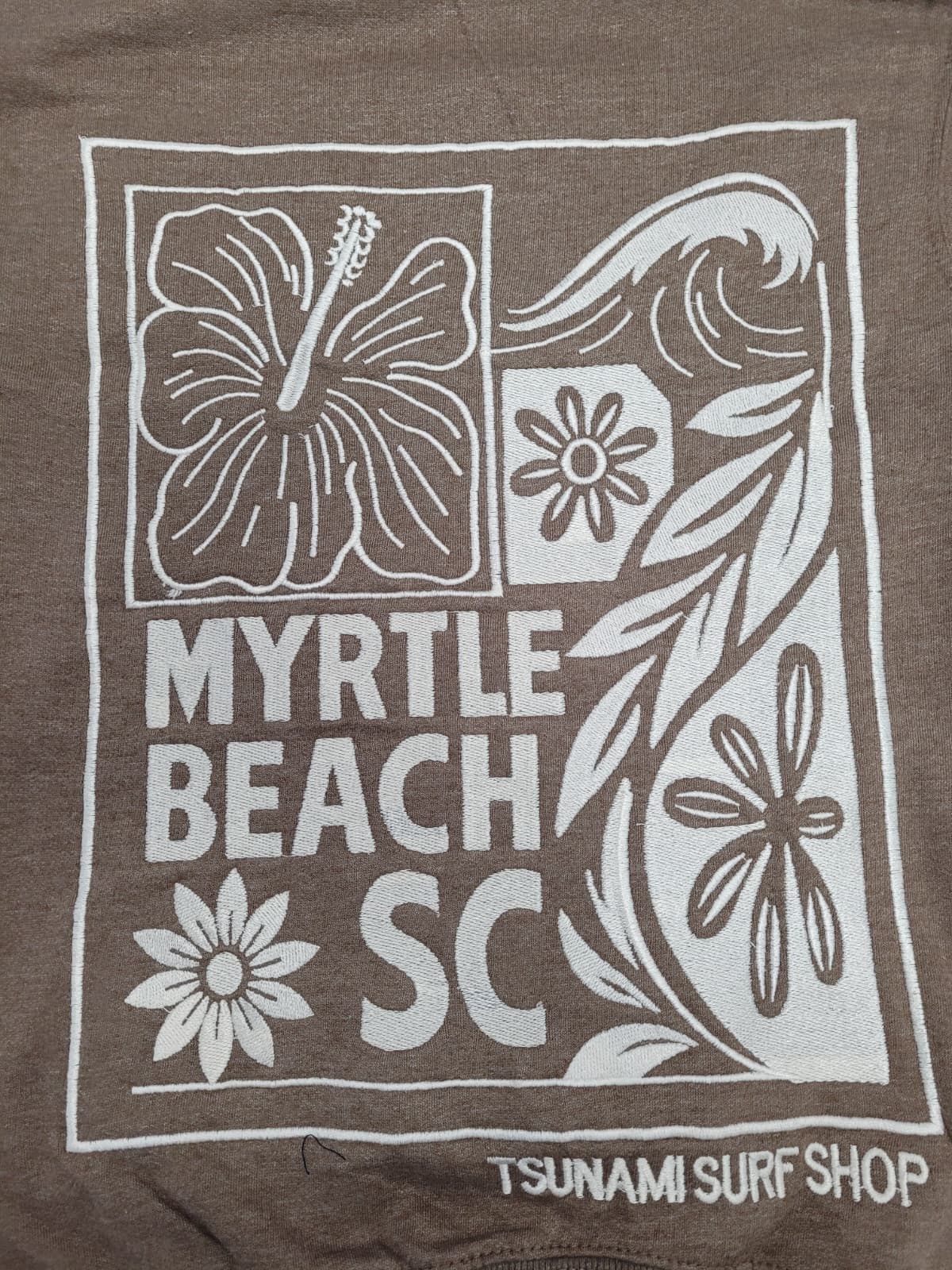Cinder Embroidery Pullover Hoodie Full Back Myrtle Beach ,Flower