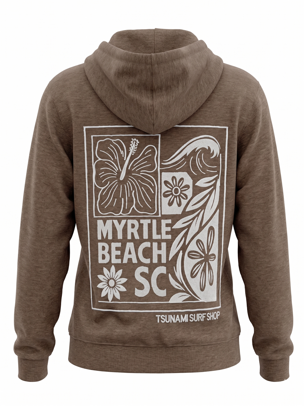 Cinder Embroidery Pullover Hoodie Full Back Myrtle Beach ,Flower
