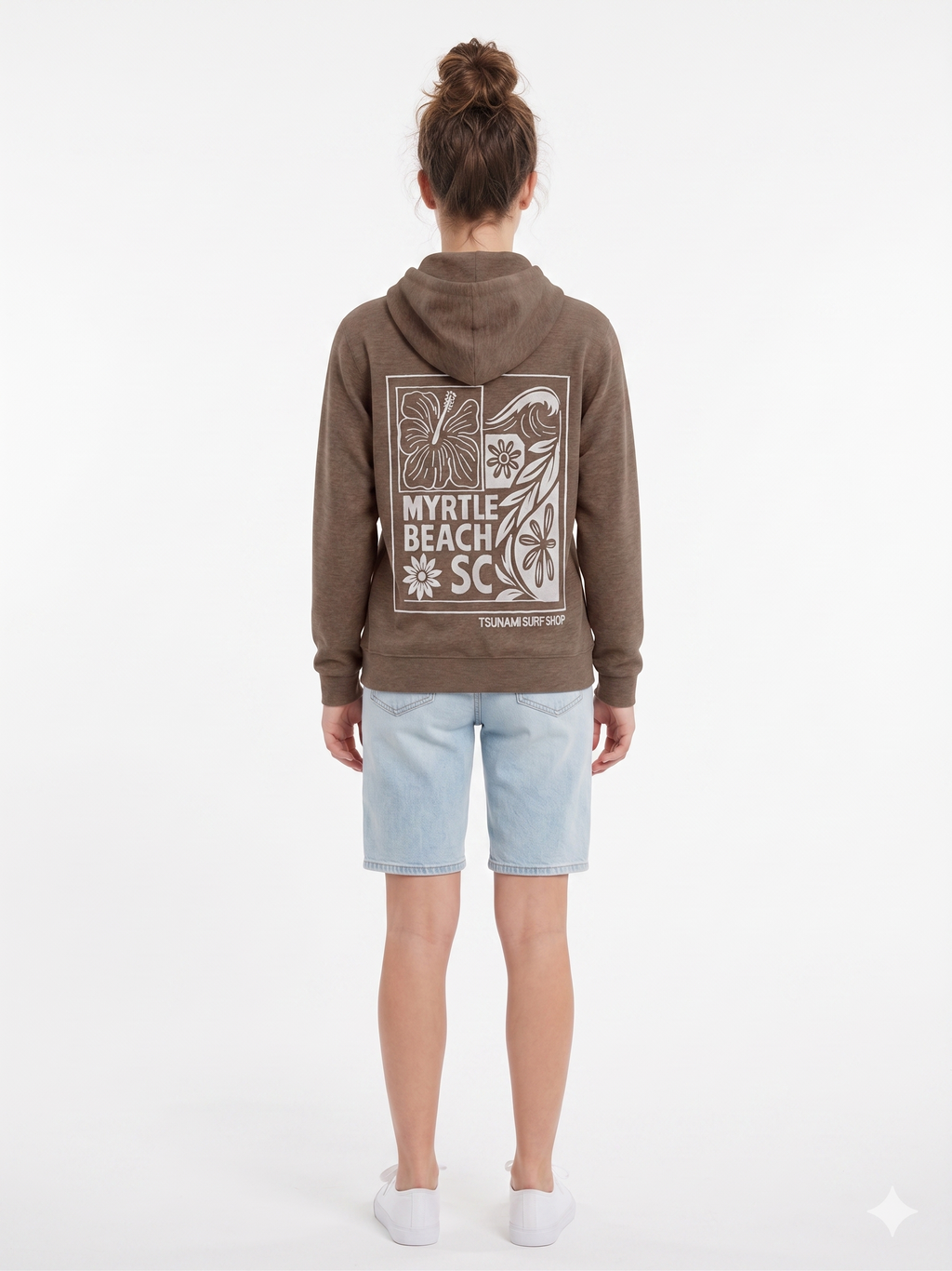 Cinder Embroidery Pullover Hoodie Full Back Myrtle Beach ,Flower