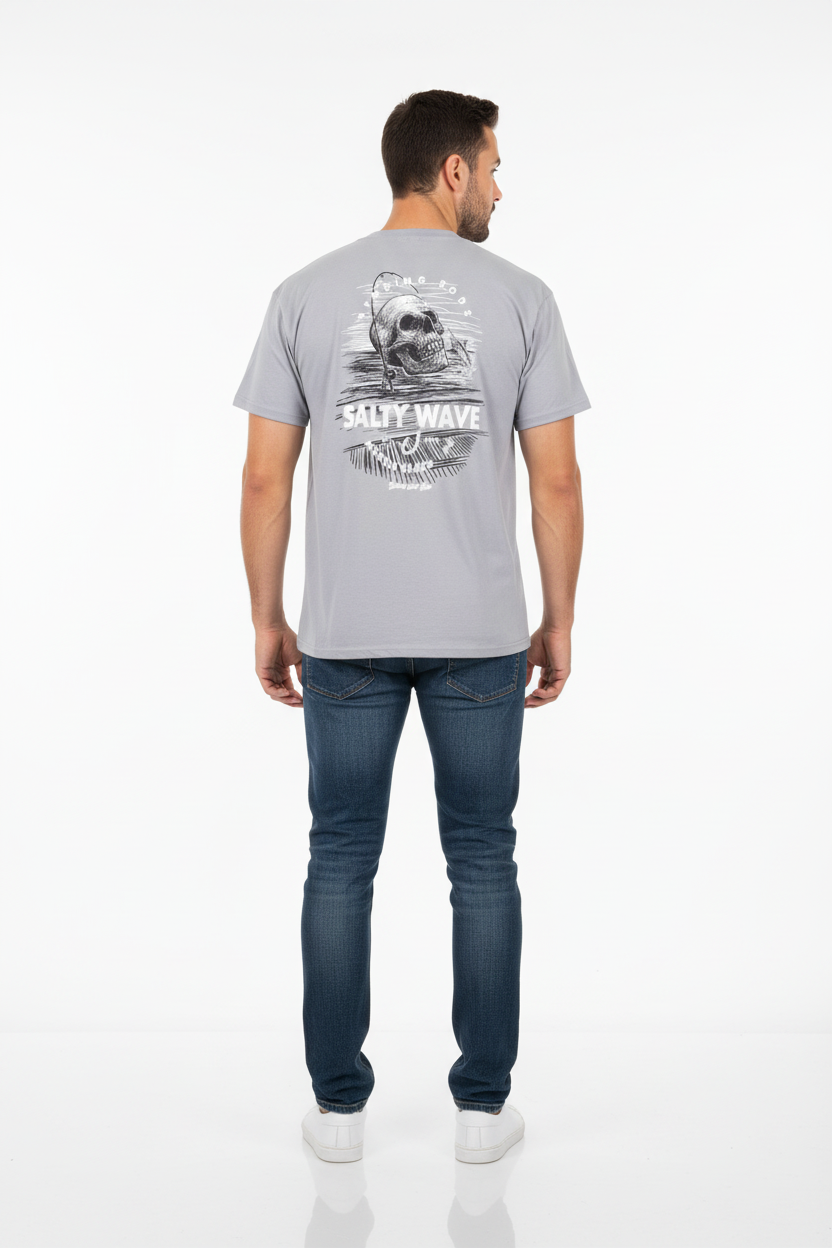 Silver Printed T-Shirt Myrtle Beach , Skull