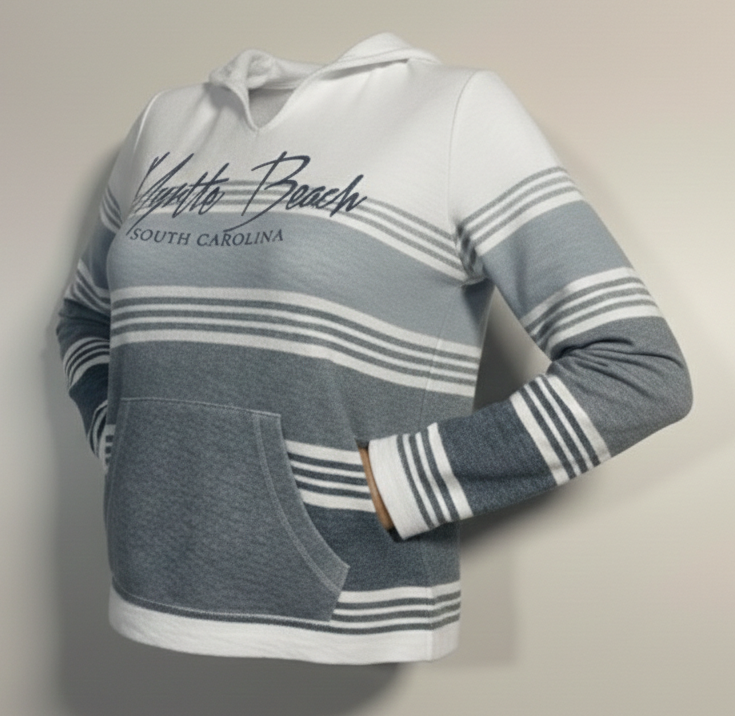 Baja Hoodie 3 Tones Blue Screen Print Front ,Myrtle Beach