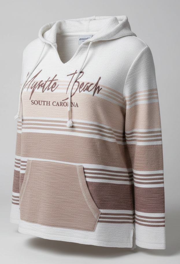 Baja Hoodie 3 Tones Purple Screen Print Front ,Myrtle Beach