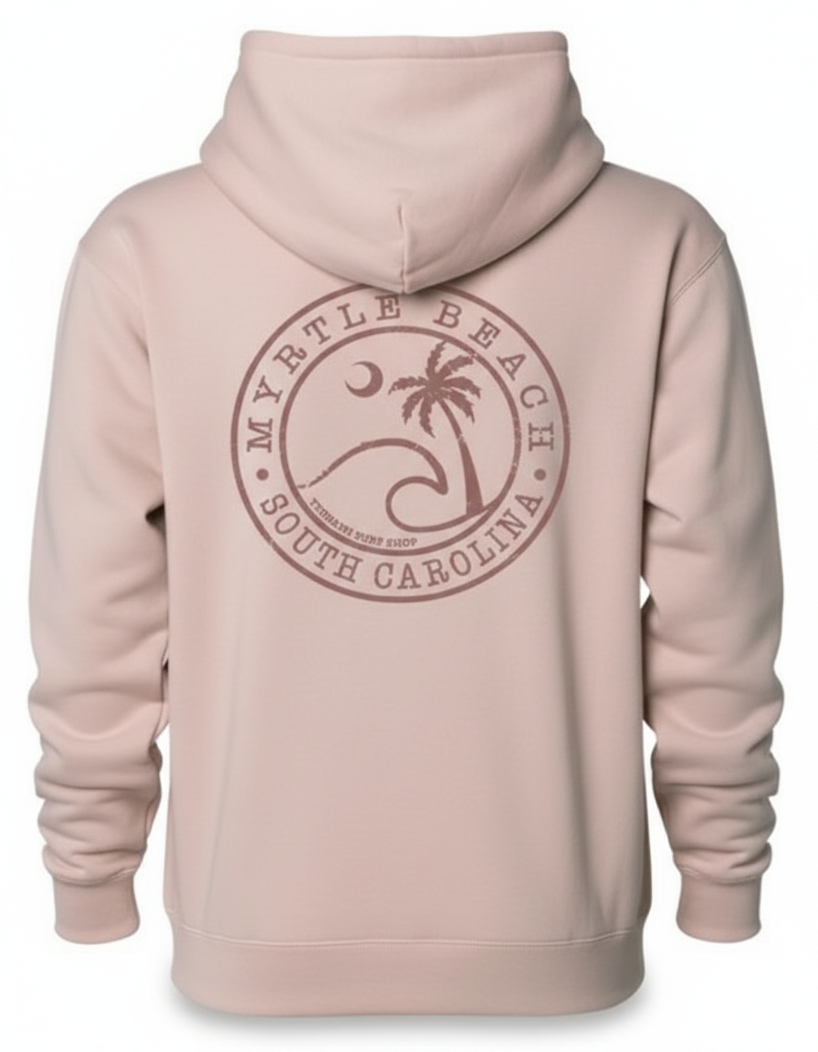 Blush Adult Pullover Hoodie print Myrtle Beach , Wave